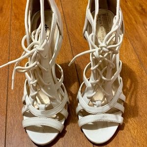 Charolette Russe White tie up heels